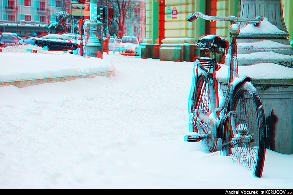 Fotografia Bicicleta (3D) / The Bicycle (3D), album Fotografii 3D, stereoscopice, anaglife / 3D Photography, Stereoscopic Photos, Anaglyphs, Bucuresti / Bucharest, Romania / Roumanie, KERUCOV .ro © 1997 - 2022 || Andrei Vocurek